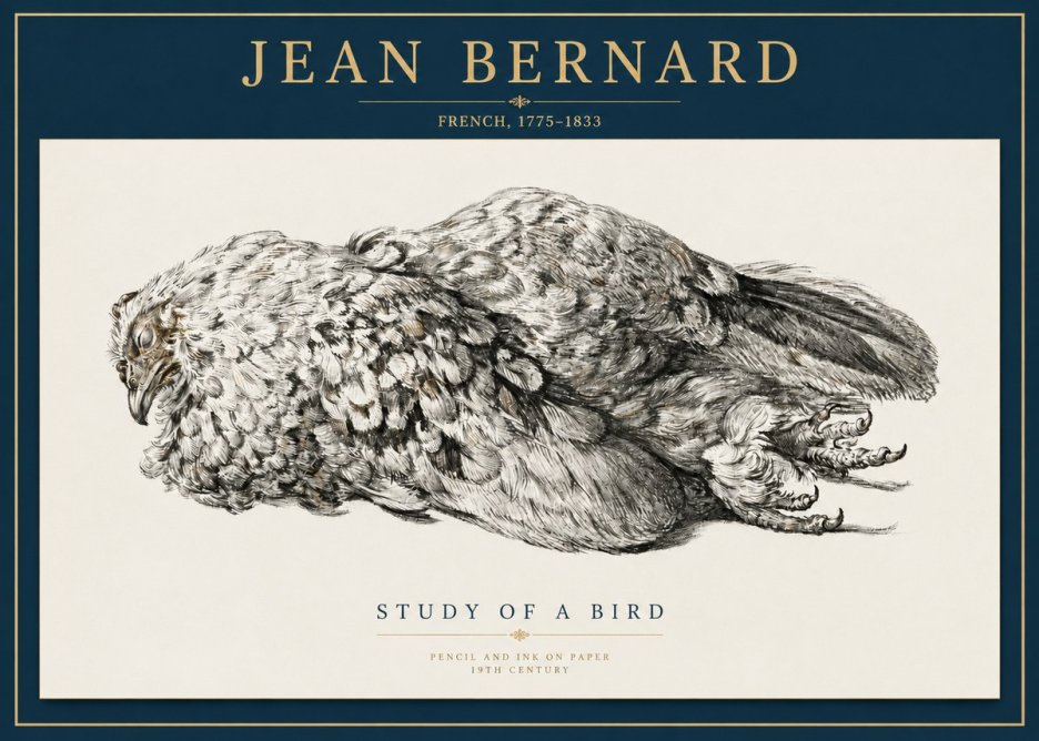Jean Bernard Study of a Bird I No5 - Plakat