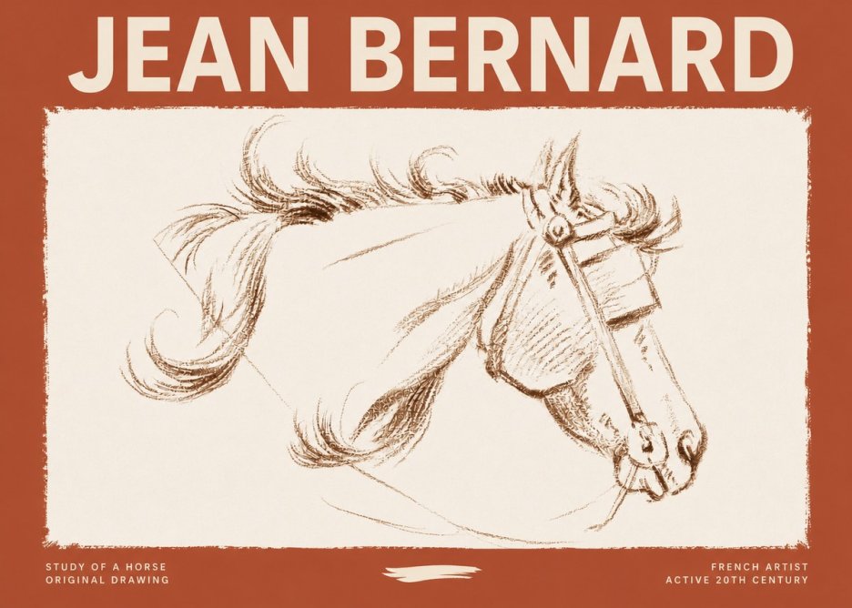 Jean Bernard Study of a Horse I No3 - Plakat