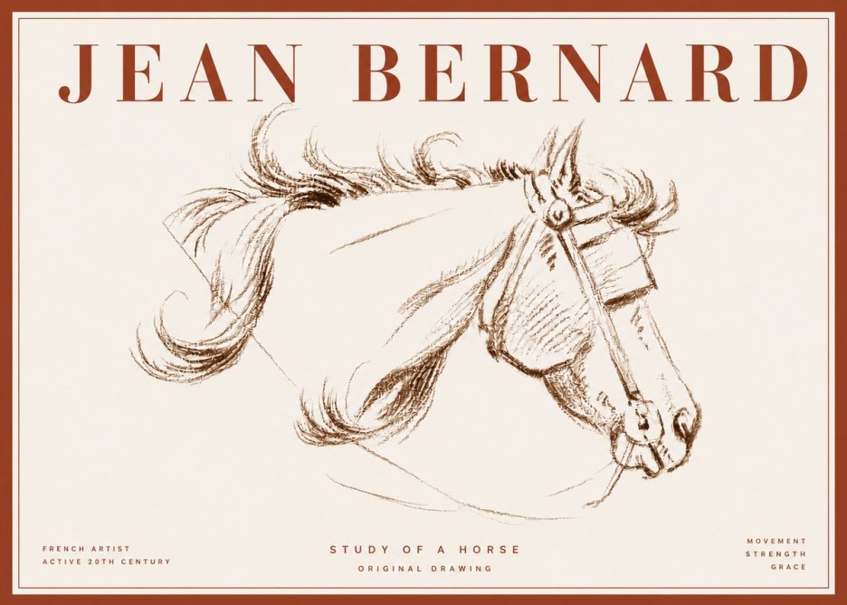 Jean Bernard Study of a Horse I No6 - Plakat