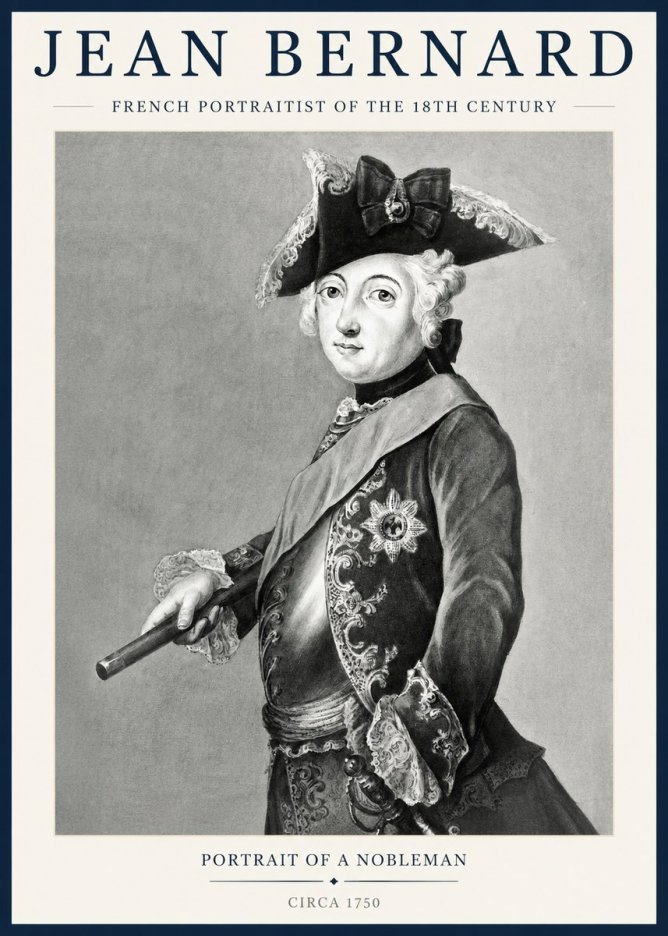 Jean Bernard Portrait of a Young Nobleman No3 - Plakat
