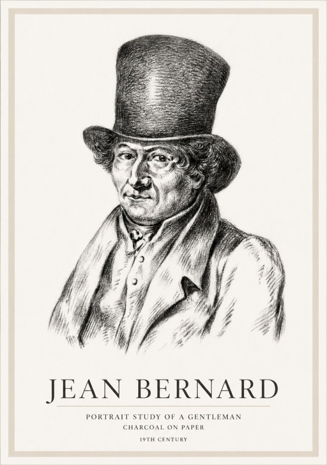 Jean Bernard Portrait Study of a Gentleman No1 - Plakat