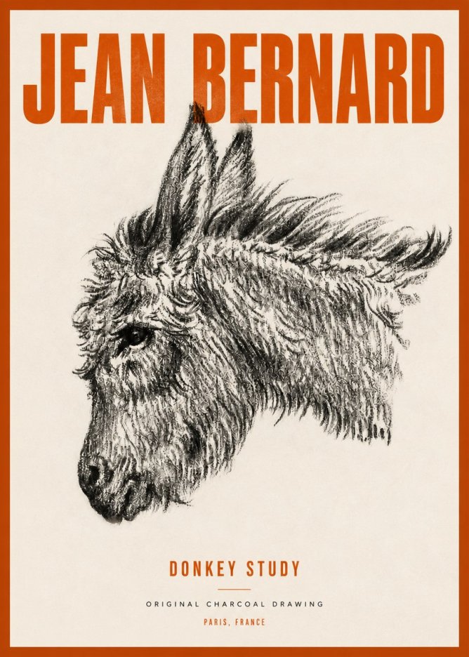 Jean Bernard Donkey Study I No4 - Plakat
