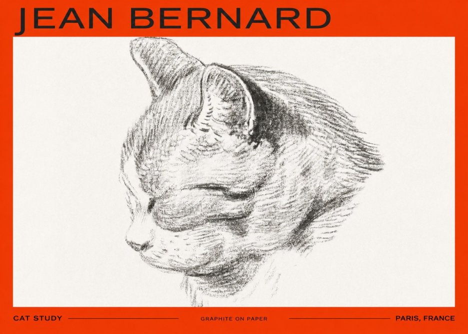 Jean Bernard Cat Study I No2 - Plakat