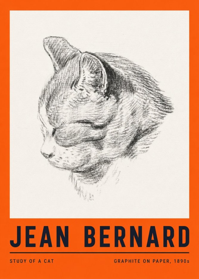 Jean Bernard Cat Study I No4 - Plakat