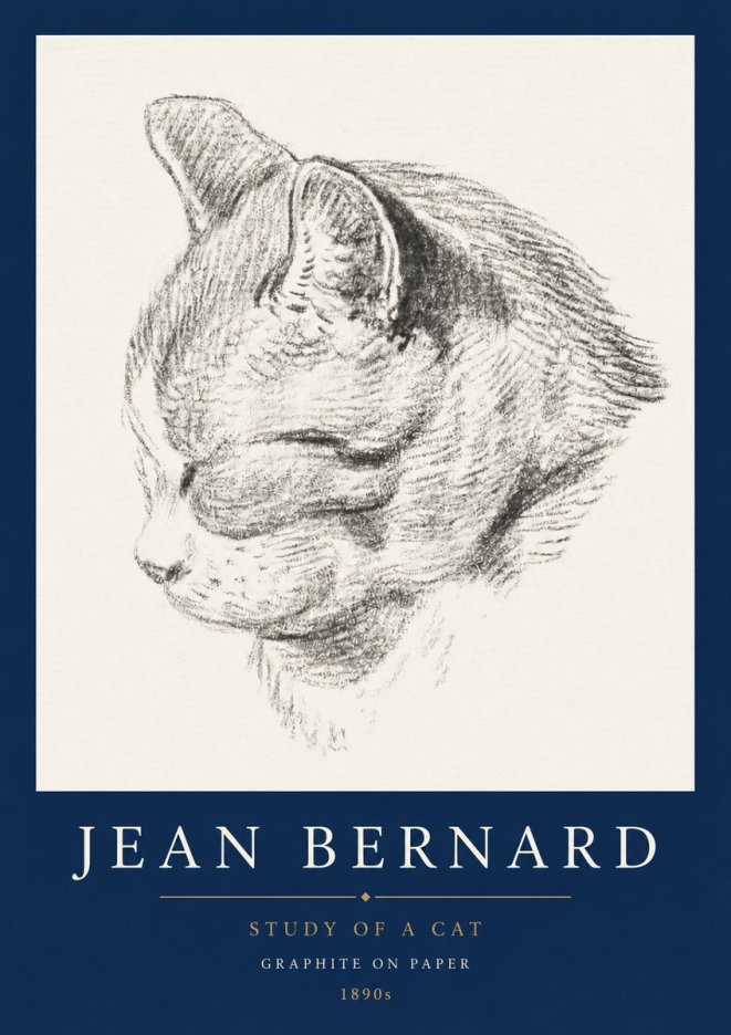 Jean Bernard Cat Study I No5 - Plakat