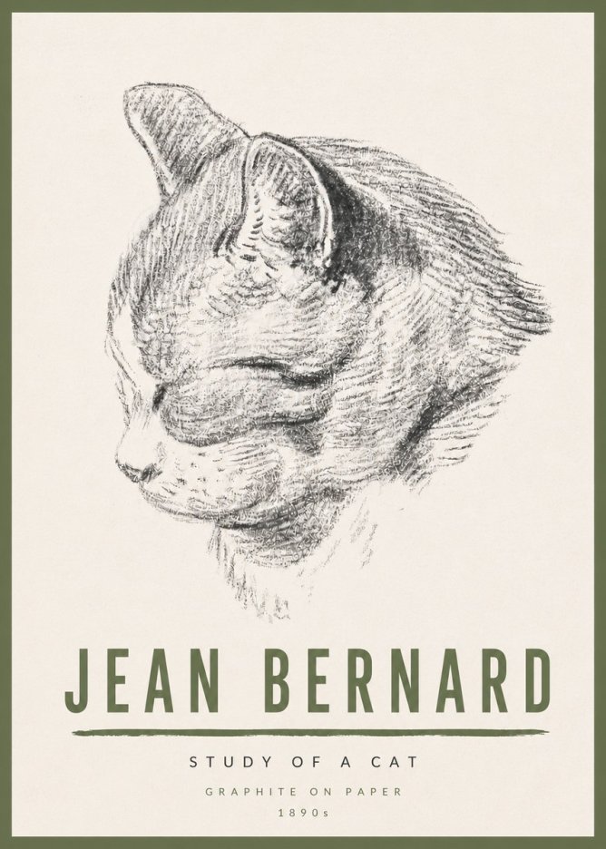 Jean Bernard Cat Study I No6 - Plakat
