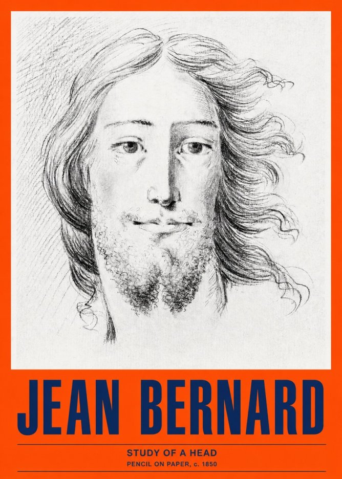 Jean Bernard Study of a Head No4 - Plakat