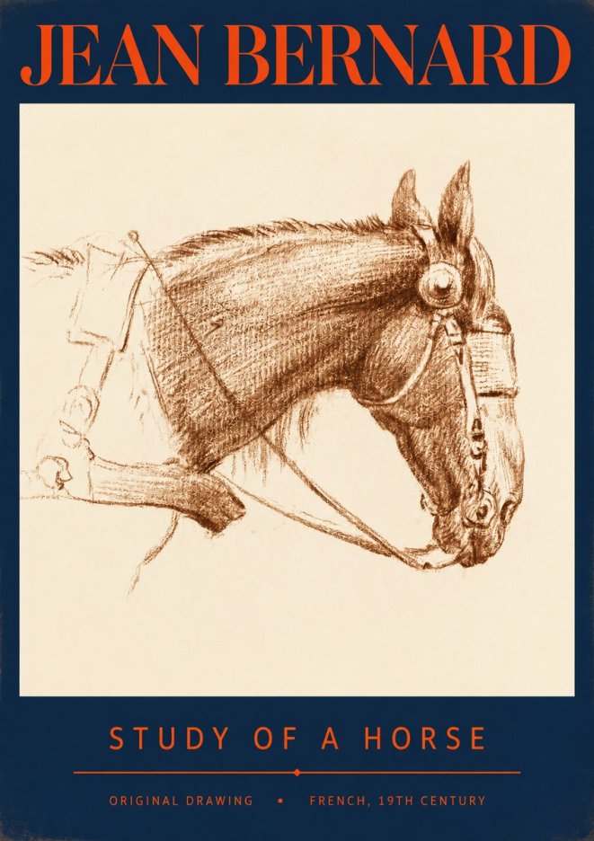 Jean Bernard Equine Study No3 - Plakat