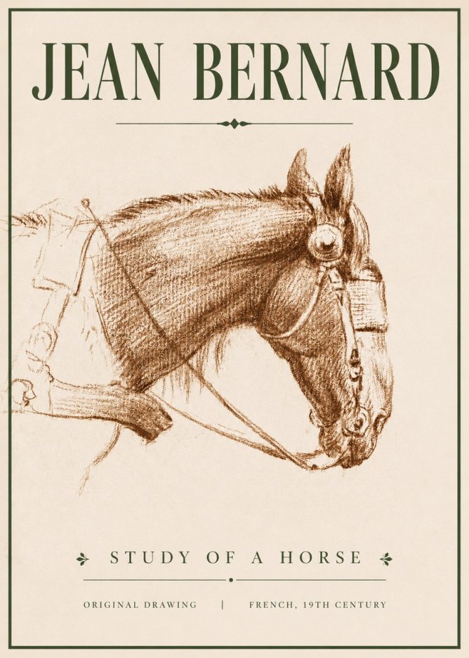 Jean Bernard Equine Study No5 - Plakat