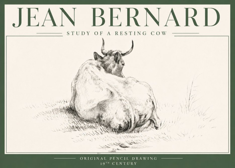 Jean Bernard Study of a Resting Cow I No4 - Plakat