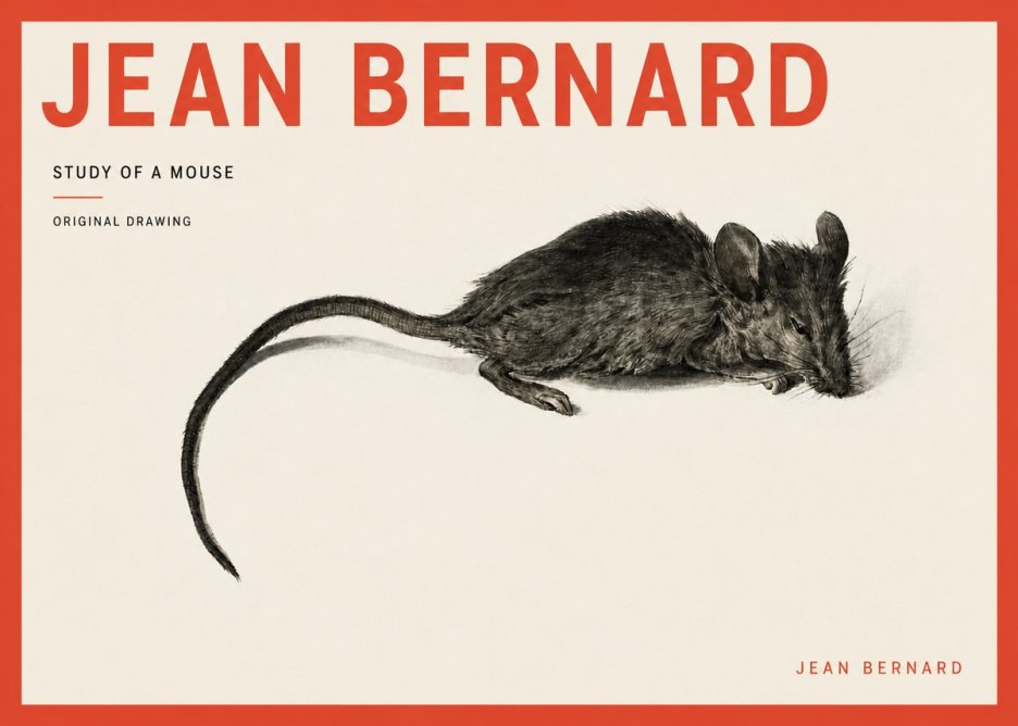 Jean Bernard Study of a Mouse I No3 - Plakat