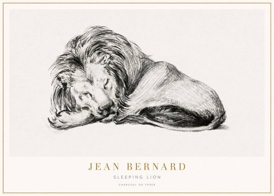 Jean Bernard Sleeping Lion No3 - Plakat