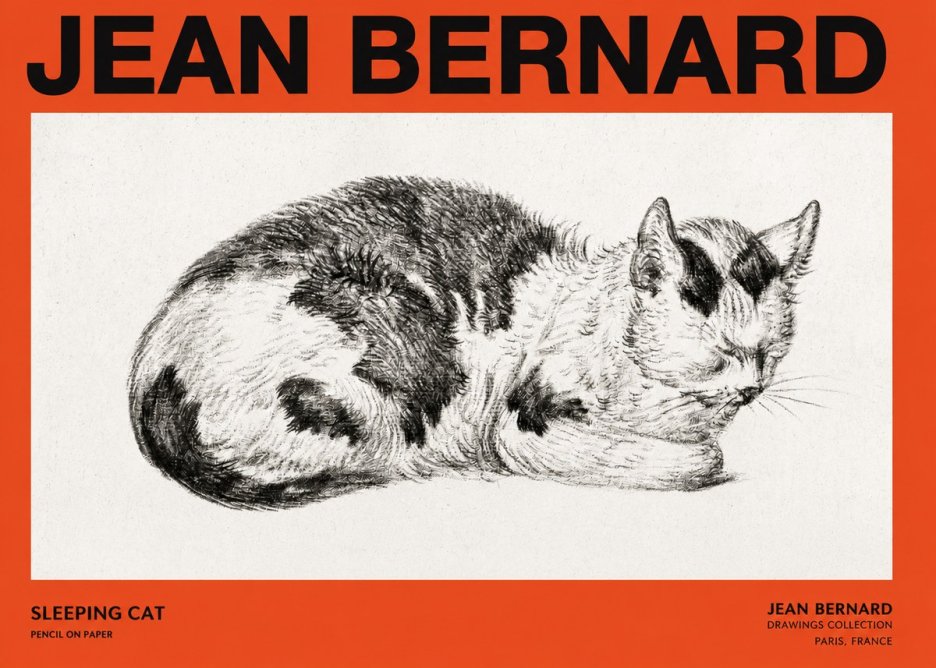 Jean Bernard Sleeping Cat I No2 - Plakat