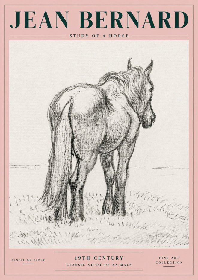 Jean Bernard Study of a Horse II No4 - Plakat
