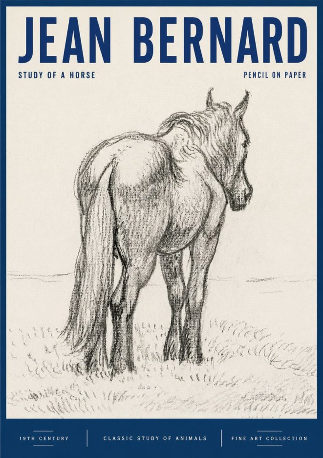 Jean Bernard Study of a Horse II No6 - Plakat