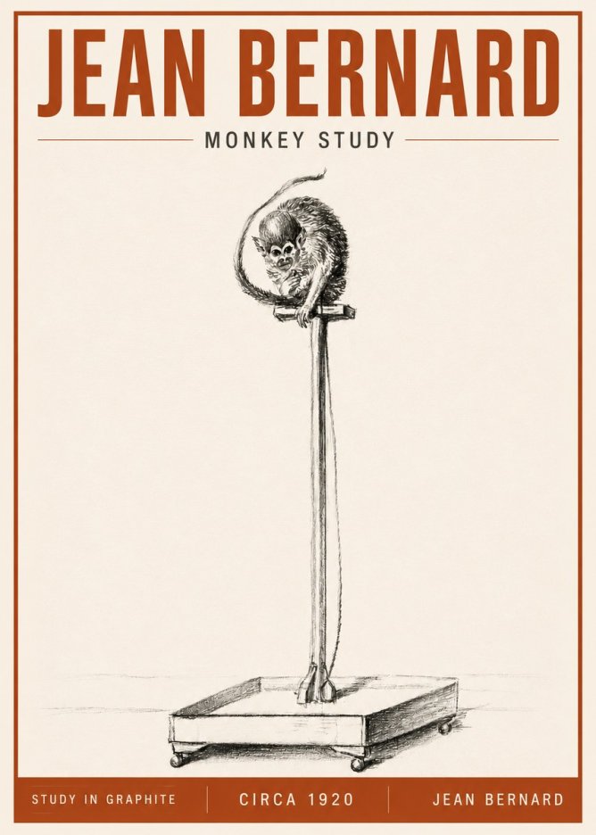 Jean Bernard Monkey Study No5 - Plakat