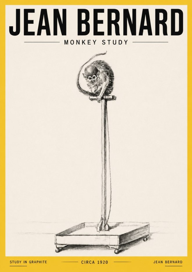 Jean Bernard Monkey Study No6 - Plakat