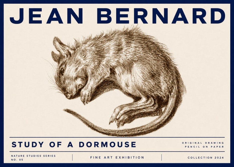 Jean Bernard Study of a Dormouse No5 - Plakat