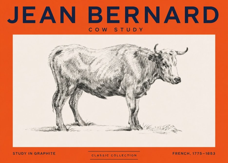 Jean Bernard Cow Study No2 - Plakat