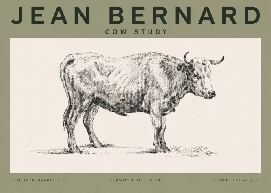 Jean Bernard Cow Study No4 - Plakat