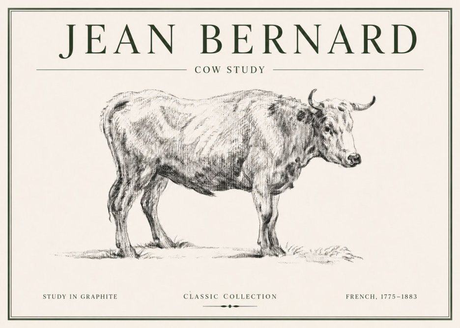 Jean Bernard Cow Study No6 - Plakat