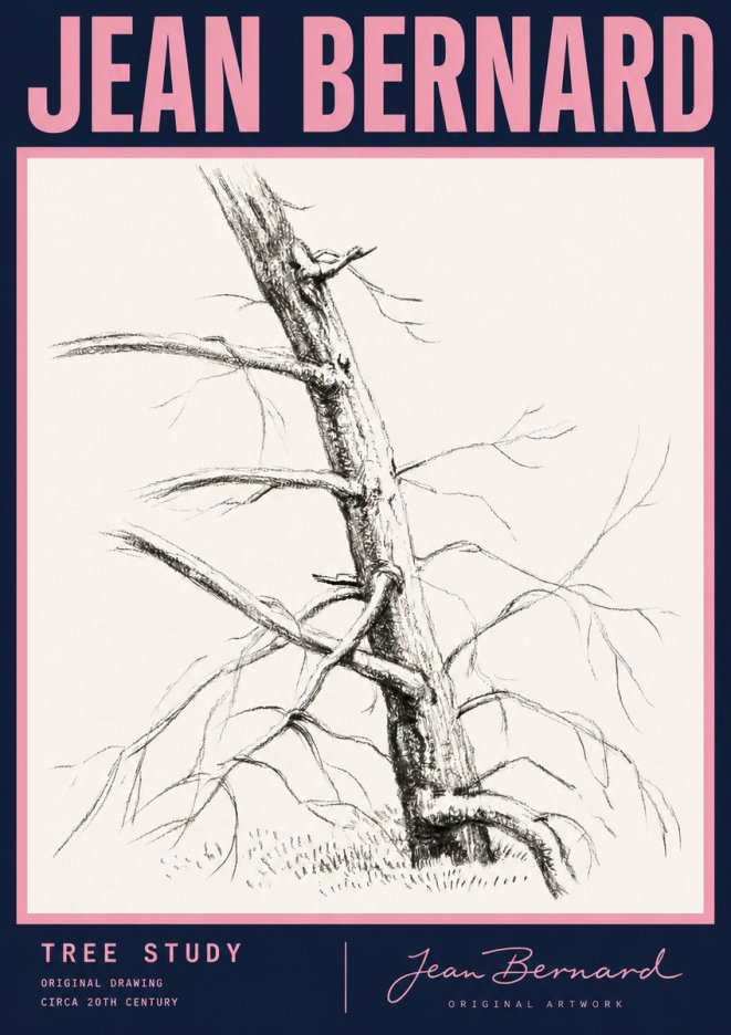 Jean Bernard Tree Study No3 - Plakat