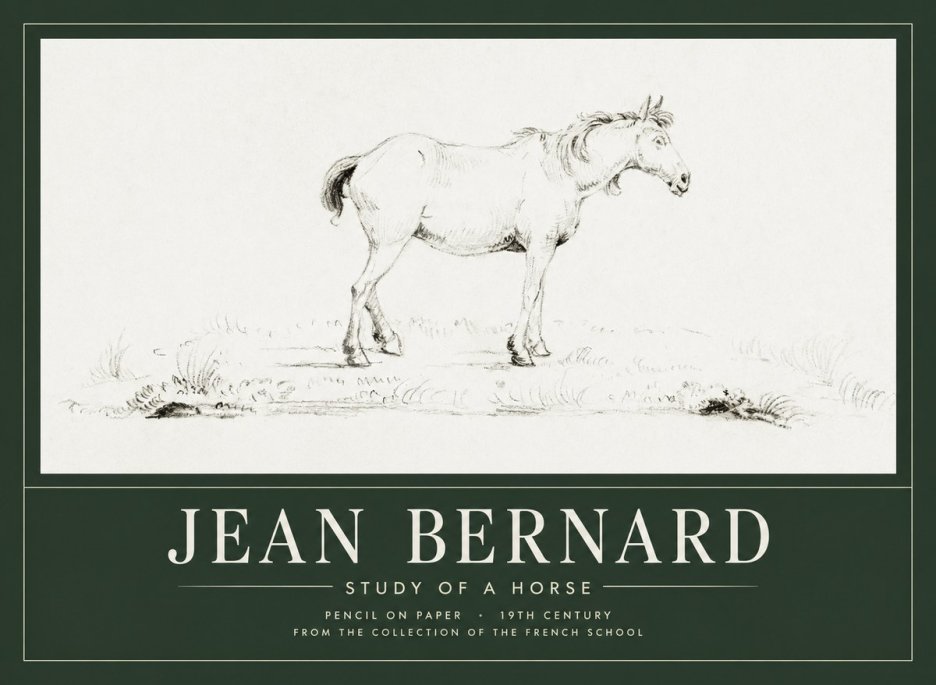 Jean Bernard Study of a Horse IV No1 - Plakat