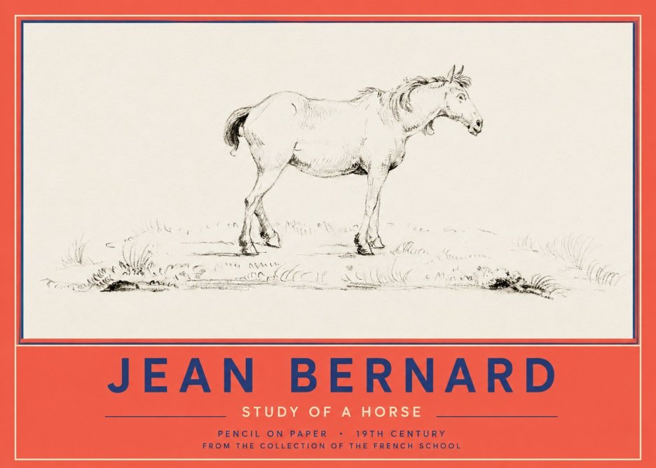 Jean Bernard Study of a Horse IV No2 - Plakat