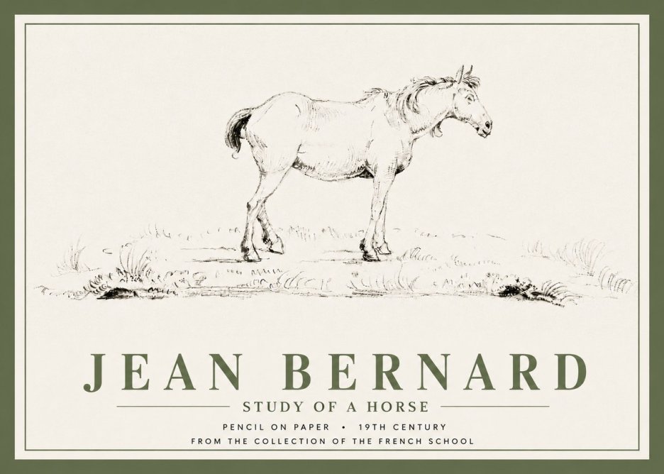 Jean Bernard Study of a Horse IV No5 - Plakat