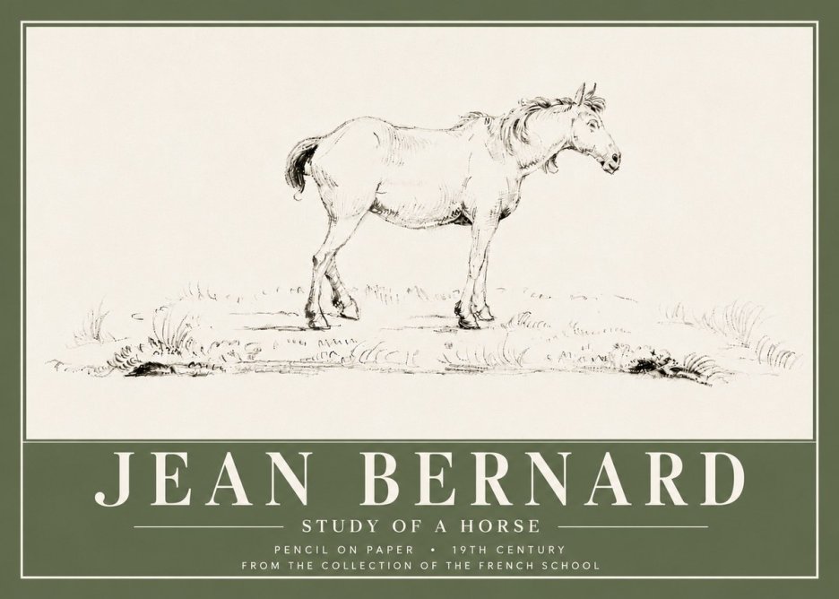 Jean Bernard Study of a Horse IV No6 - Plakat