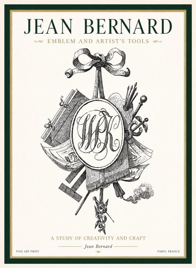 Jean Bernard Still Life with Monogram No2 - Plakat