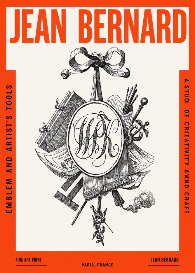 Jean Bernard Still Life with Monogram No3 - Plakat