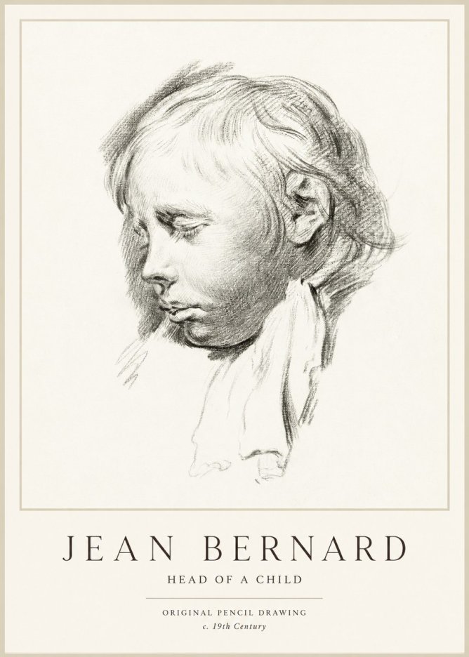 Jean Bernard Head of a Child No1 - Plakat