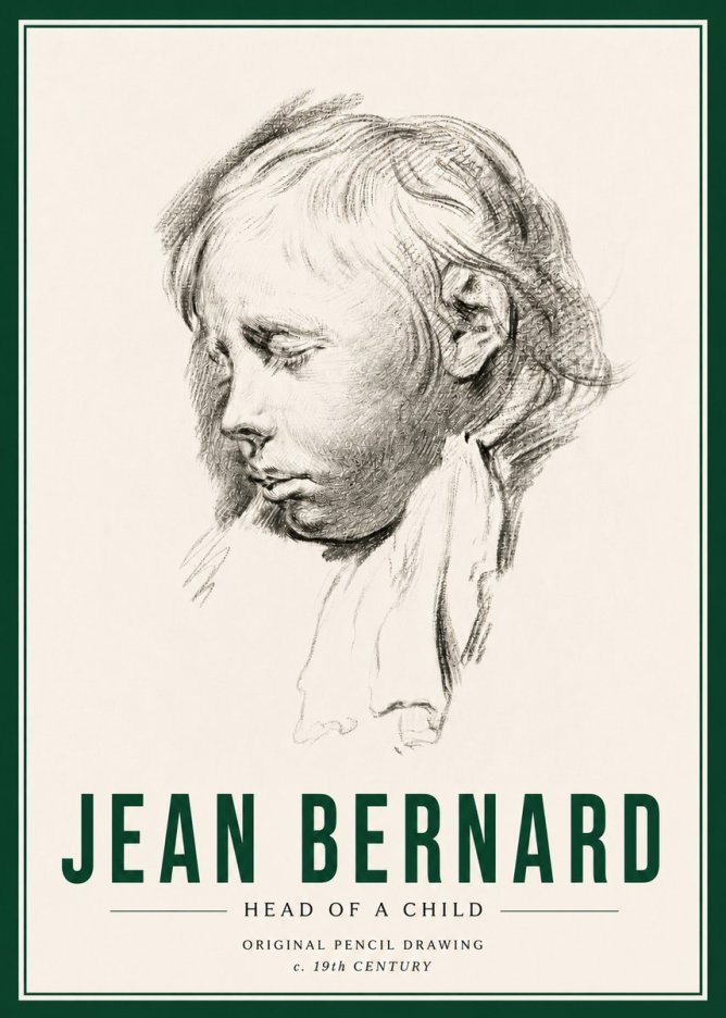 Jean Bernard Head of a Child No4 - Plakat