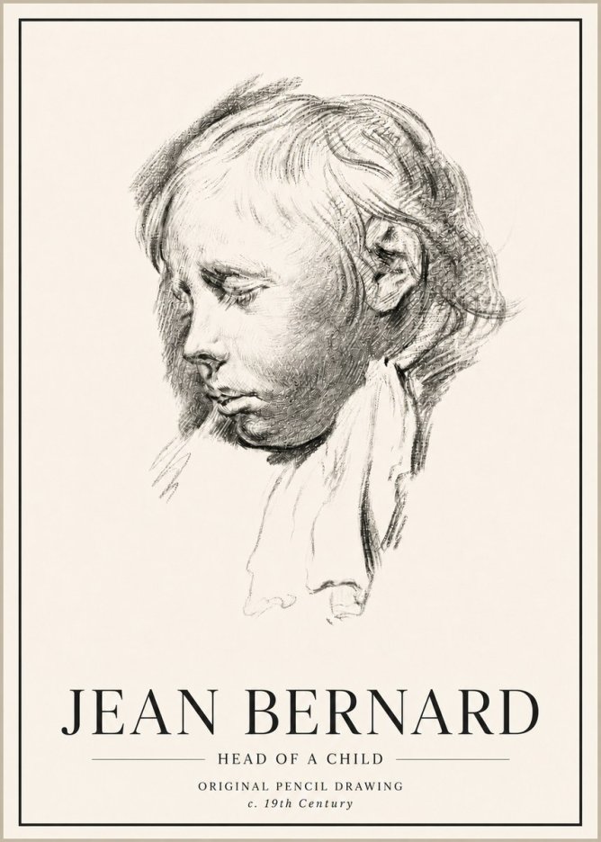Jean Bernard Head of a Child No5 - Plakat