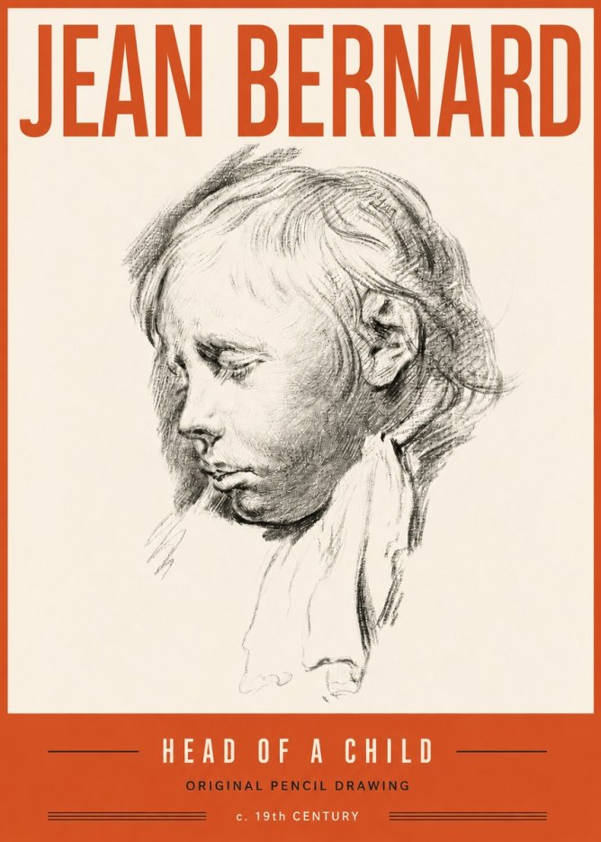 Jean Bernard Head of a Child No6 - Plakat