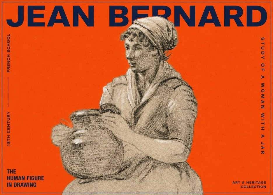 Jean Bernard Study of a Young Woman with a Pot No6 - Plakat