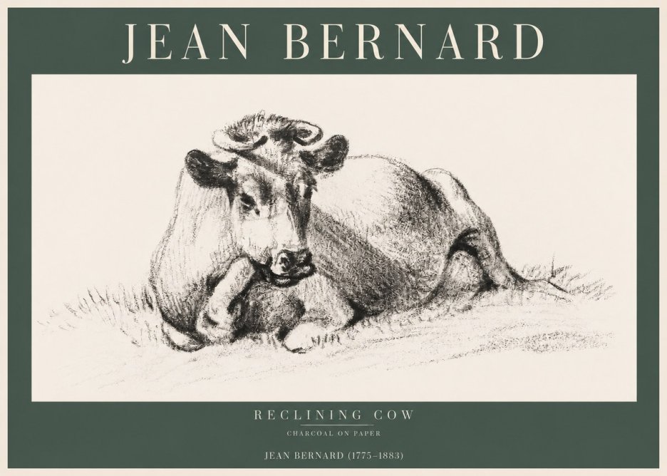 Jean Bernard Reclining Cow I No2 - Plakat