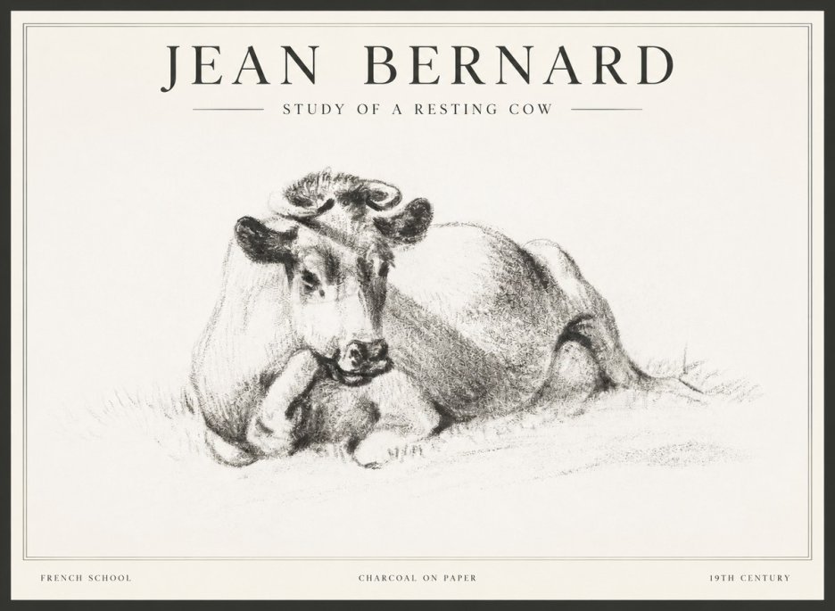 Jean Bernard Reclining Cow I No5 - Plakat