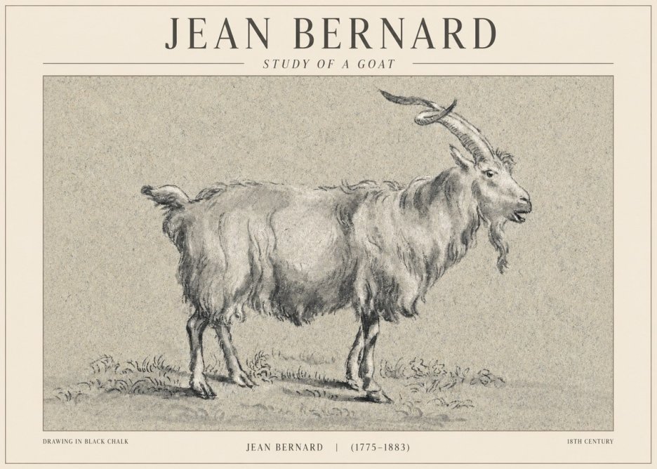 Jean Bernard Study of a Goat II No1 - Plakat