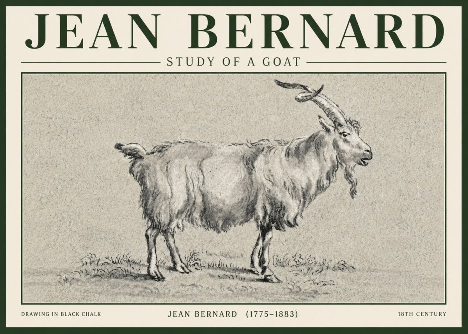 Jean Bernard Study of a Goat II No5 - Plakat