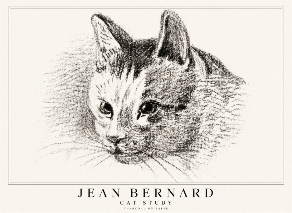 Jean Bernard Cat Study III No1 - Plakat
