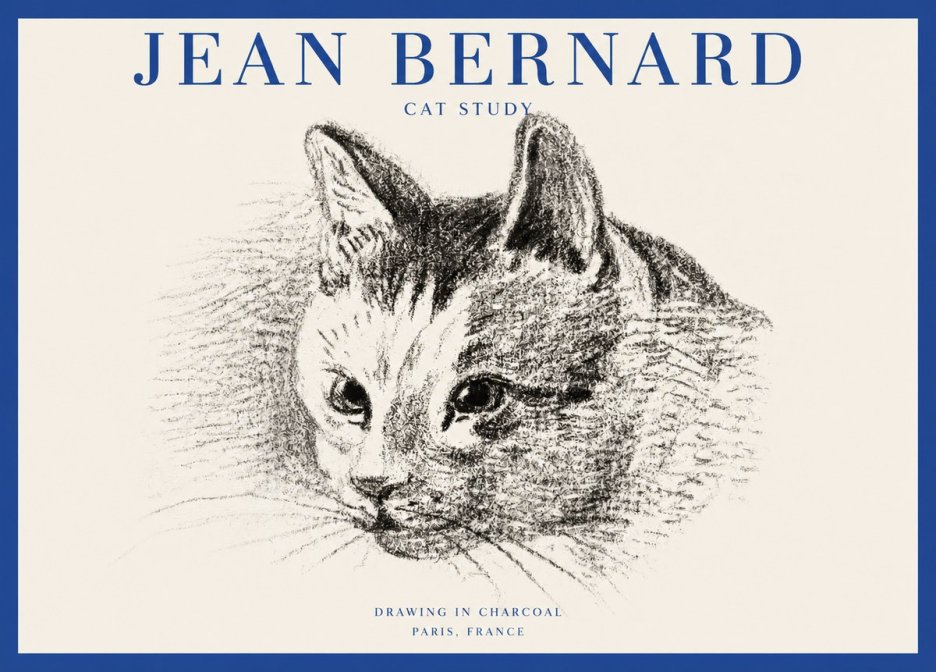 Jean Bernard Cat Study III No2 - Plakat