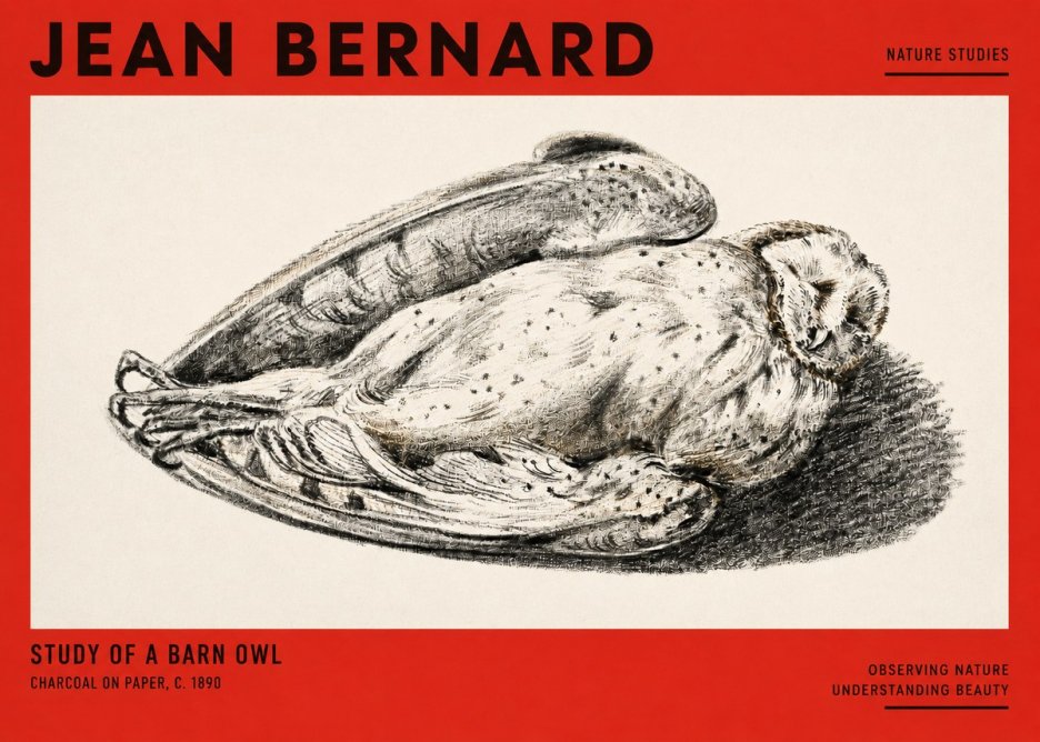 Jean Bernard Sleeping Owl No3 - Plakat