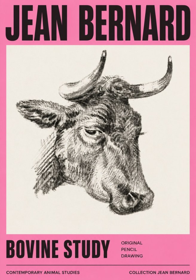 Jean Bernard Bovine Study I No3 - Plakat