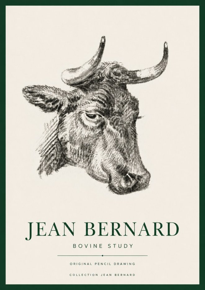 Jean Bernard Bovine Study I No4 - Plakat