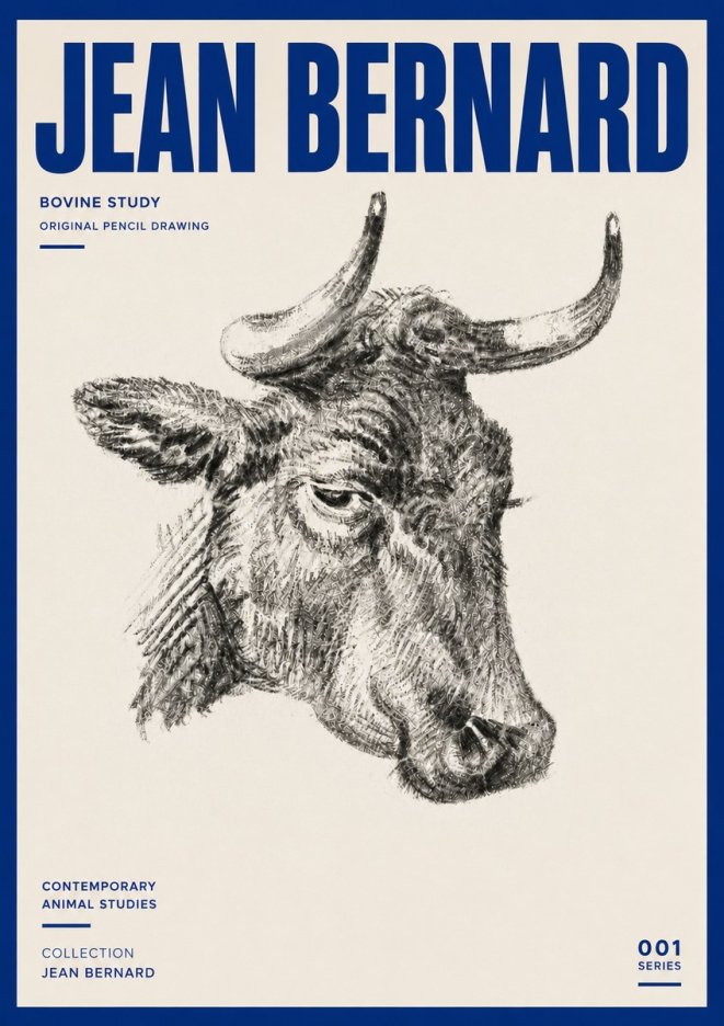 Jean Bernard Bovine Study I No5 - Plakat
