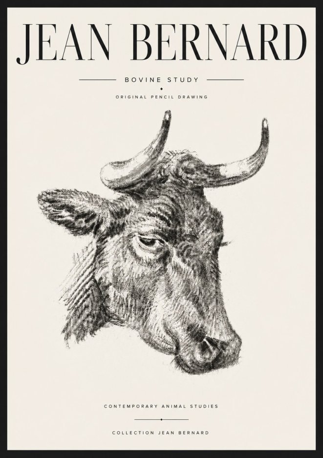 Jean Bernard Bovine Study I No6 - Plakat