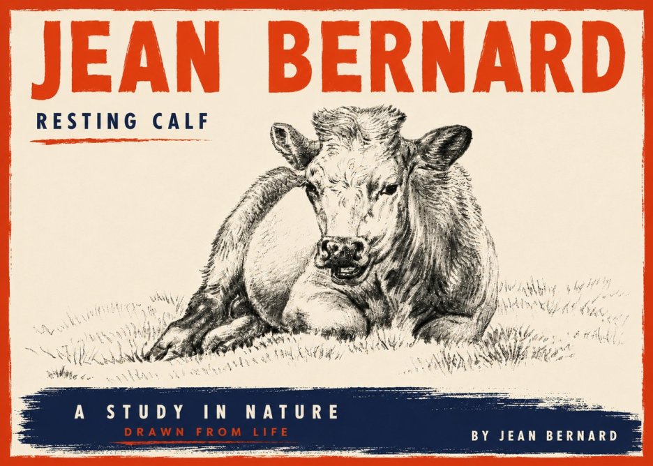 Jean Bernard Resting Calf I No6 - Plakat