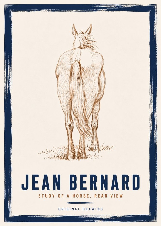 Jean Bernard Study of a Horse, Rear View No6 - Plakat